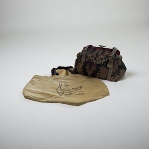 Stylish Black and Brown Tote Bag with Textured Design